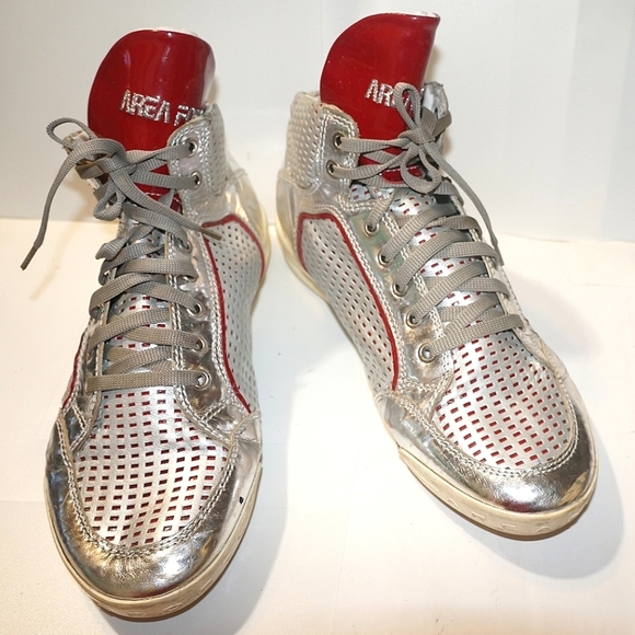 Area Forte  Street Boss Silver Metallic Sneakers high-top - Picture 1 of 10